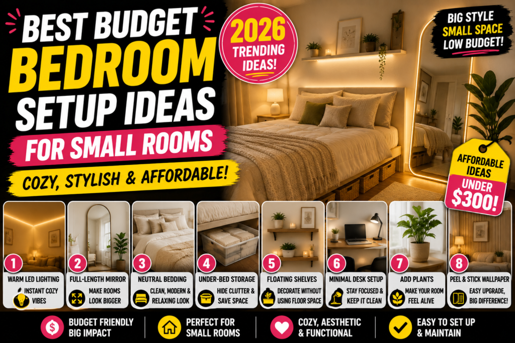 Best Budget Bedroom Setup Ideas for Small Rooms (2026)