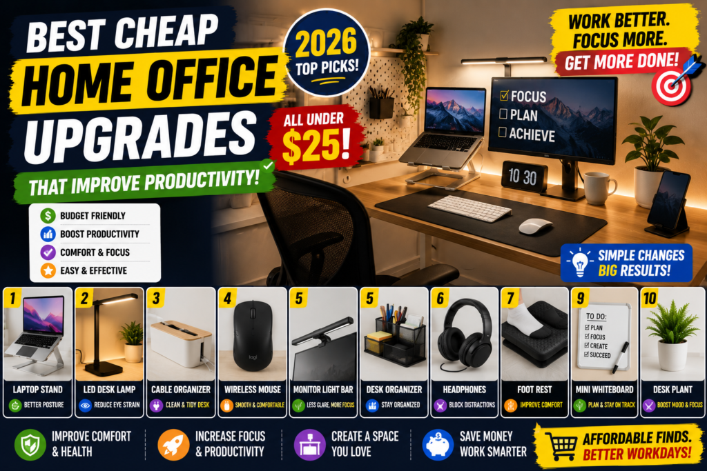 Best Cheap Home Office Upgrades That Improve Productivity (2026)