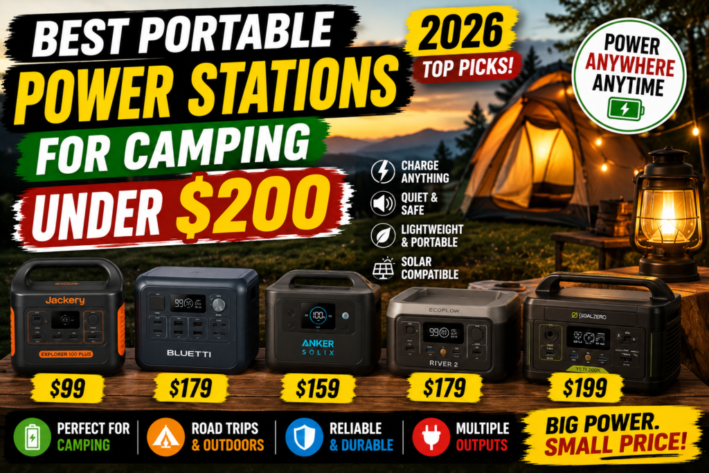 Best Portable Power Stations for Camping Under $200 (2026)