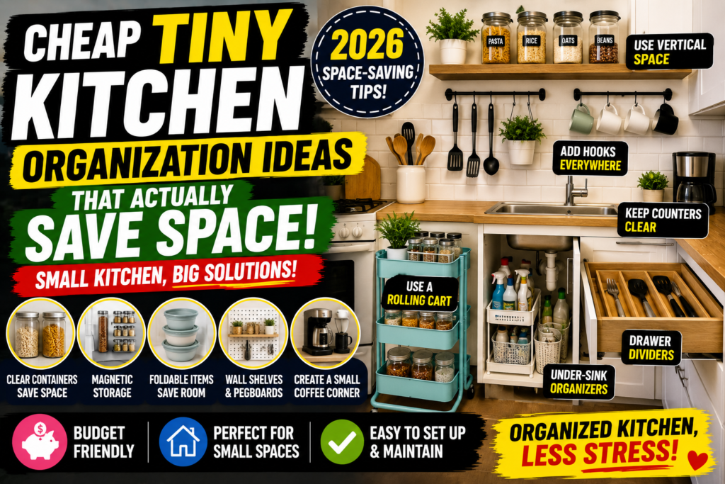 Cheap Tiny Kitchen Organization Ideas That Actually Save Space (2026)