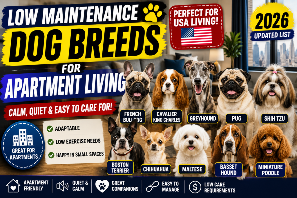 Low Maintenance Dog Breeds for Apartment Living in USA (2026)
